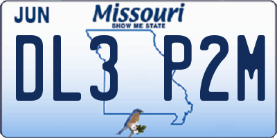 MO license plate DL3P2M