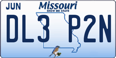 MO license plate DL3P2N