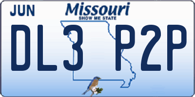 MO license plate DL3P2P