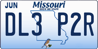 MO license plate DL3P2R