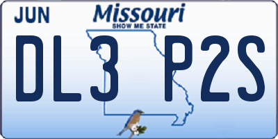 MO license plate DL3P2S