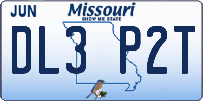 MO license plate DL3P2T