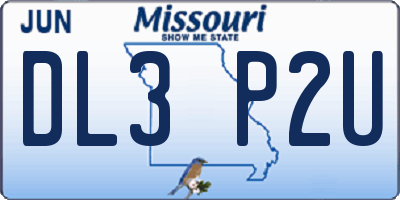 MO license plate DL3P2U