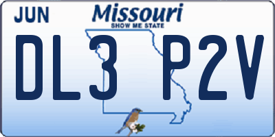 MO license plate DL3P2V