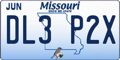 MO license plate DL3P2X