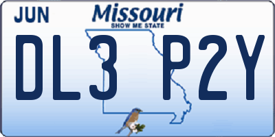 MO license plate DL3P2Y