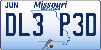 MO license plate DL3P3D