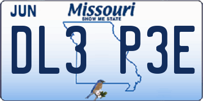 MO license plate DL3P3E