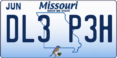 MO license plate DL3P3H