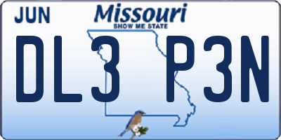 MO license plate DL3P3N