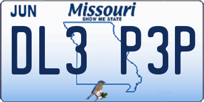 MO license plate DL3P3P