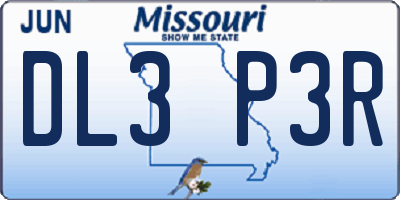 MO license plate DL3P3R
