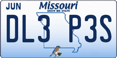 MO license plate DL3P3S