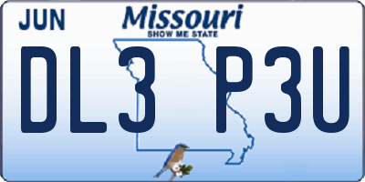 MO license plate DL3P3U