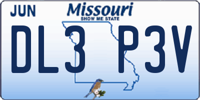MO license plate DL3P3V