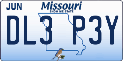 MO license plate DL3P3Y