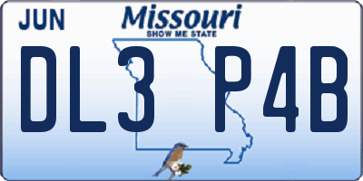 MO license plate DL3P4B