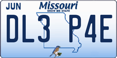 MO license plate DL3P4E