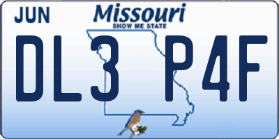 MO license plate DL3P4F
