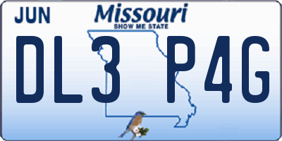 MO license plate DL3P4G