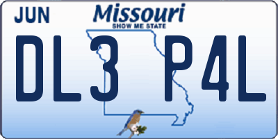 MO license plate DL3P4L