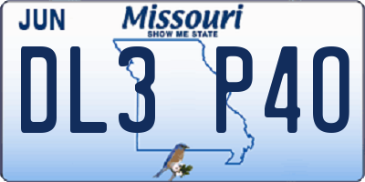 MO license plate DL3P4O