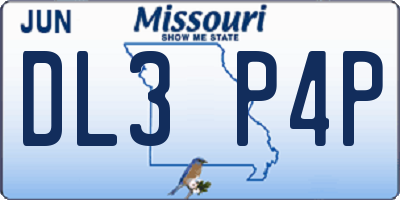 MO license plate DL3P4P