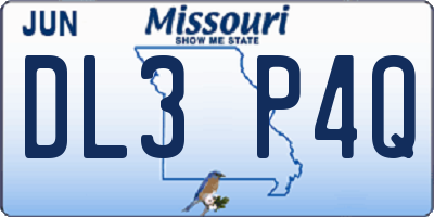 MO license plate DL3P4Q