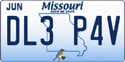 MO license plate DL3P4V