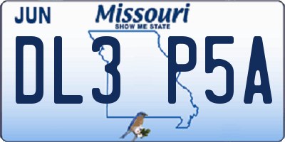 MO license plate DL3P5A