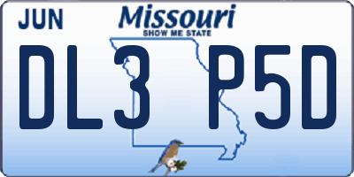 MO license plate DL3P5D