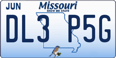 MO license plate DL3P5G
