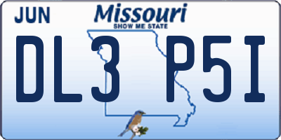 MO license plate DL3P5I