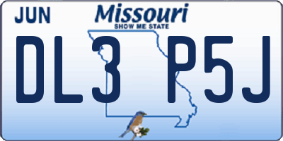 MO license plate DL3P5J