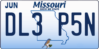 MO license plate DL3P5N