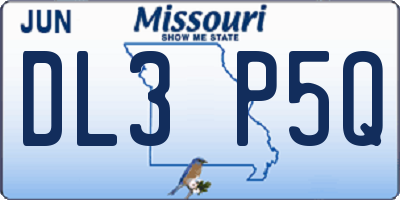 MO license plate DL3P5Q