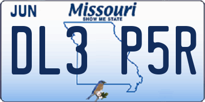 MO license plate DL3P5R