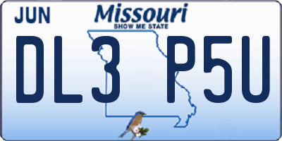 MO license plate DL3P5U