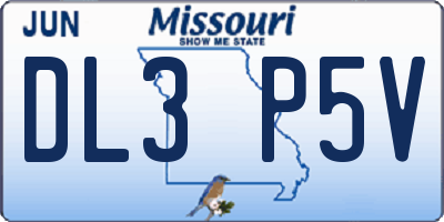 MO license plate DL3P5V