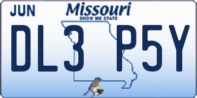 MO license plate DL3P5Y