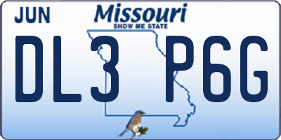 MO license plate DL3P6G
