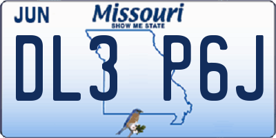 MO license plate DL3P6J