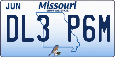 MO license plate DL3P6M