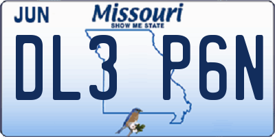 MO license plate DL3P6N
