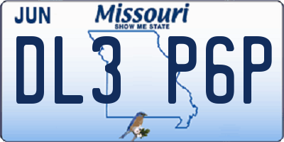 MO license plate DL3P6P