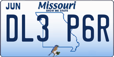 MO license plate DL3P6R