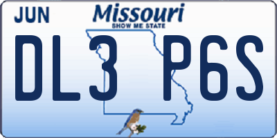 MO license plate DL3P6S