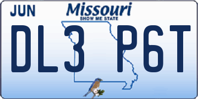 MO license plate DL3P6T