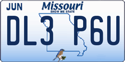 MO license plate DL3P6U