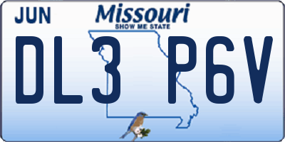 MO license plate DL3P6V